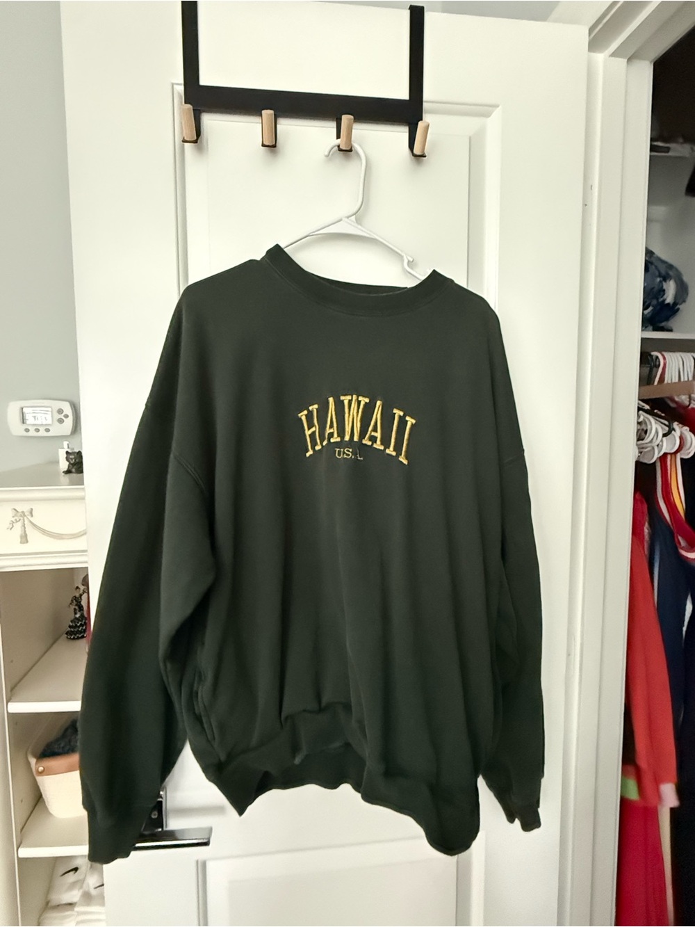 Brandy Melville Hawaii Embroidered Crewneck Sweatshirt - Forest Green